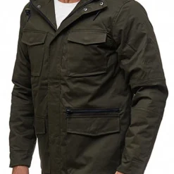 Seventyseven Lifestyle Herren Winter Jacke Kapuze 4-Pockets 1 Zip Tasche Olive Grün -Deutschland Jack & Jones Verkaufs-Shop 17094717 1