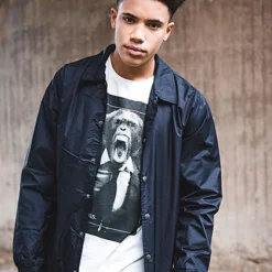 Eight2Nine Men Button Down Windbreaker Jacket By Sublevel Black -Deutschland Jack & Jones Verkaufs-Shop 18010210 4