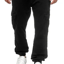 Urban Classics Herren Cargo Joggpants Stoffhose 6-Pockets Schwarz