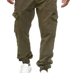 Urban Classics Herren Cargo Joggpants Stoffhose 6-Pockets Olive Grün Denim