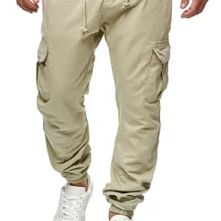 Seventyseven Lifestyle Herren Cargo Hose 6-Pockets Tunnelzug Sand Beige