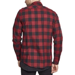 Urban Classics Herren Flanell Hemd Kariert Zwei Brusttaschen Schwarz Dunkelrot -Deutschland Jack & Jones Verkaufs-Shop 18031834 4