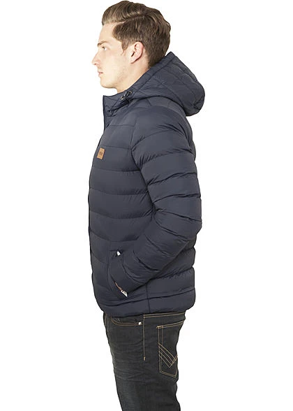 Urban Classics Herren Basic Winter Steppjacke Kapuze 2 Taschen Navy Blau Weiss 5 Urban Classics Herren Basic Winter Steppjacke Kapuze 2 Taschen Navy Blau Weiss – Bild 3