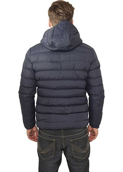 Urban Classics Herren Basic Winter Steppjacke Kapuze 2 Taschen Navy Blau Weiss 6 Urban Classics Herren Basic Winter Steppjacke Kapuze 2 Taschen Navy Blau Weiss – Bild 4