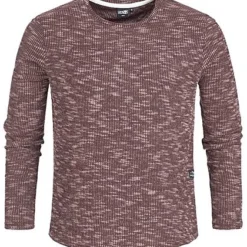 Hailys Herren Sweater Struktur-Stoff Wine Bordeaux Rot