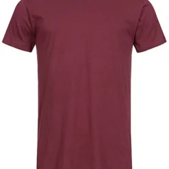 Urban Classics Herren Basic Shaped Long T-Shirt Port Bordeaux Rot