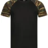 Urban Classics Herren 2-Tone Raglan T-Shirt Schwarz Wood Camo -Deutschland Jack & Jones Verkaufs-Shop 19083373