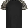 Urban Classics Herren 2-Tone Raglan T-Shirt Schwarz Dark Camo -Deutschland Jack & Jones Verkaufs-Shop 19083378