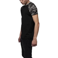 Urban Classics Herren 2-Tone Raglan T-Shirt Schwarz Dark Camo -Deutschland Jack & Jones Verkaufs-Shop 19083378 4