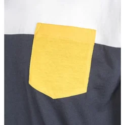Urban Classics Herrn T-Shirt Colorblock Pocket Navy Blau Weiss Gelb -Deutschland Jack & Jones Verkaufs-Shop 19083386 2