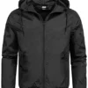 Urban Classics Herren Basic Windbreaker Jacke Kapuze 2-Pockets Schwarz