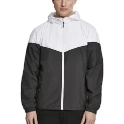 Urban Classics Herren 2-Tone Tech Windrunner Jacket Weiss Schwarz