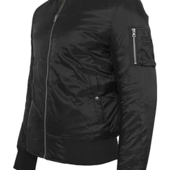 Urban Classics Herren Basic Bomber Jacke 3-Pockets Stehkragen Schwarz -Deutschland Jack & Jones Verkaufs-Shop 19093805 2