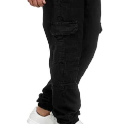 Urban Classics Herren Cargo Jeans Hose 6-Pockets Rinsed Wash Schwarz -Deutschland Jack & Jones Verkaufs-Shop 19104389 2