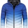 Brave Soul Herren Steppjacke Kapuze 2-Pockets Ombre-Look Cobalt Blau Weiss -Deutschland Jack & Jones Verkaufs-Shop 19104787