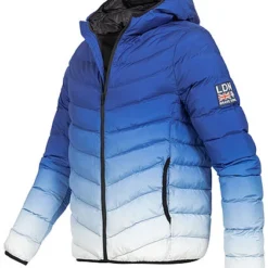 Brave Soul Herren Steppjacke Kapuze 2-Pockets Ombre-Look Cobalt Blau Weiss -Deutschland Jack & Jones Verkaufs-Shop 19104787 2