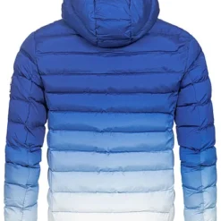 Brave Soul Herren Steppjacke Kapuze 2-Pockets Ombre-Look Cobalt Blau Weiss -Deutschland Jack & Jones Verkaufs-Shop 19104787 3