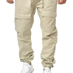 Urban Classics Herren Cargo Stoffhose Jogging Pants 6-Pockets Concrete Beige