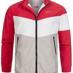 Hailys Herren Colorblock Arrow Trainingsjacke 2-Pockets Rot Grau Weiss -Deutschland Jack & Jones Verkaufs-Shop 20073633 1