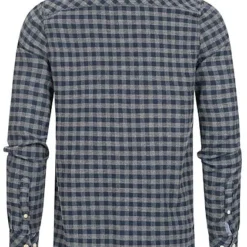 Hailys Herren Langarm Baumwoll Hemd Karo Muster Brusttasche Navy Blau Grau -Deutschland Jack & Jones Verkaufs-Shop 20083992 2