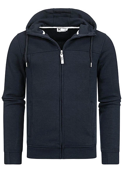 Hailys Herren Struktur Zip Hoodie Kapuze Zipper 2-Pockets Hoher Kragenverschluss Navy 3 Hailys Herren Struktur Zip Hoodie Kapuze Zipper 2-Pockets Hoher Kragenverschluss Navy
