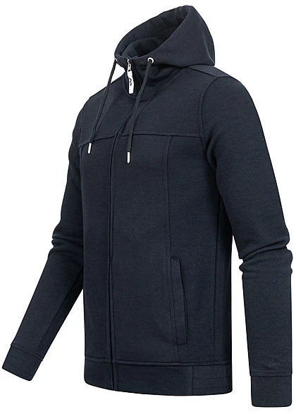 Hailys Herren Struktur Zip Hoodie Kapuze Zipper 2-Pockets Hoher Kragenverschluss Navy 4 Hailys Herren Struktur Zip Hoodie Kapuze Zipper 2-Pockets Hoher Kragenverschluss Navy – Bild 2