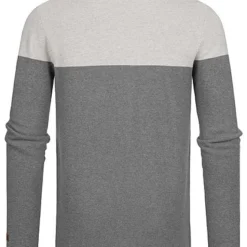 Sublevel Herren Ribbed 2-Tone Pullover Sweater Brusttasche Hell Grau Dunkel Grau -Deutschland Jack & Jones Verkaufs-Shop 20094277 2