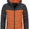 Brave Soul Herren 2-Tone Steppjacke Mit Kapuze 2-Pocket Orange Schwarz -Deutschland Jack & Jones Verkaufs-Shop 20094327