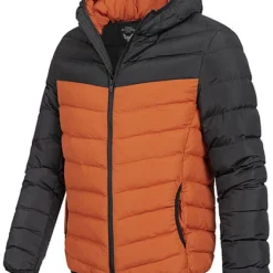 Brave Soul Herren 2-Tone Steppjacke Mit Kapuze 2-Pocket Orange Schwarz -Deutschland Jack & Jones Verkaufs-Shop 20094327 2