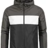 Brave Soul Herren Colorblock Übergangsjacke Kapuze 2-Pocket Dunkel Grau Weiss Schwarz -Deutschland Jack & Jones Verkaufs-Shop 20094329