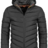 Brave Soul Herren Winter Steppjacke Kapuze 2-Pockets Unicolor Schwarz -Deutschland Jack & Jones Verkaufs-Shop 20094331