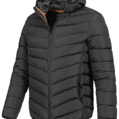 Brave Soul Herren Winter Steppjacke Kapuze 2-Pockets Unicolor Schwarz -Deutschland Jack & Jones Verkaufs-Shop 20094331 2