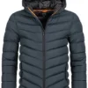 Brave Soul Herren Winter Steppjacke Kapuze 2-Pockets Unicolor Navy Blau -Deutschland Jack & Jones Verkaufs-Shop 20094332
