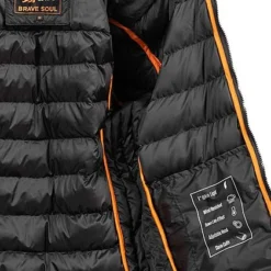 Brave Soul Herren Nylon Steppjacke Kapuze 2-Pockets Unicolor Schwarz -Deutschland Jack & Jones Verkaufs-Shop 20104954 4