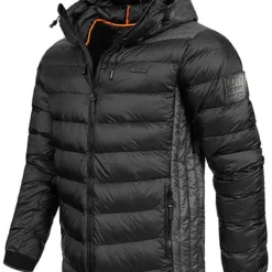Brave Soul Herren Nylon Steppjacke Kapuze 2-Pockets Unicolor Dunkelgrau Schwarz -Deutschland Jack & Jones Verkaufs-Shop 20104955 2