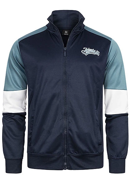 Sublevel Herren Trikot Zip Jacke Colorblock Look 2-Pockets Stormy Blau 3 Sublevel Herren Trikot Zip Jacke Colorblock Look 2-Pockets Stormy Blau
