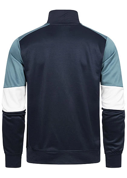 Sublevel Herren Trikot Zip Jacke Colorblock Look 2-Pockets Stormy Blau 5 Sublevel Herren Trikot Zip Jacke Colorblock Look 2-Pockets Stormy Blau – Bild 3