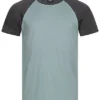 Urban Classics Herren 2-Tone Raglan T-Shirt Dusty Blau Charcoal Dunkel Grau