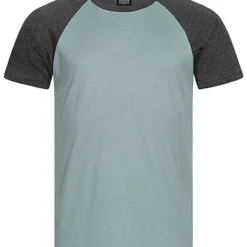 Urban Classics Herren 2-Tone Raglan T-Shirt Dusty Blau Charcoal Dunkel Grau