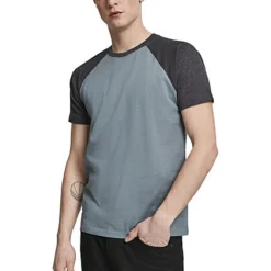 Urban Classics Herren 2-Tone Raglan T-Shirt Dusty Blau Charcoal Dunkel Grau -Deutschland Jack & Jones Verkaufs-Shop 21062761 2