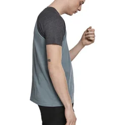 Urban Classics Herren 2-Tone Raglan T-Shirt Dusty Blau Charcoal Dunkel Grau -Deutschland Jack & Jones Verkaufs-Shop 21062761 3
