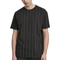 Urban Classics Herren T-Shirt Nadel Streifen Print Schwarz Weiss -Deutschland Jack & Jones Verkaufs-Shop 21062762 2