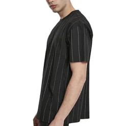 Urban Classics Herren T-Shirt Nadel Streifen Print Schwarz Weiss -Deutschland Jack & Jones Verkaufs-Shop 21062762 3