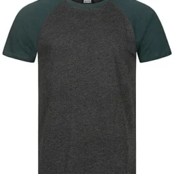 Urban Classics Herren 2-Tone Raglan T-Shirt Charcoal Dunkel Grau Bottle Grün