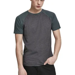 Urban Classics Herren 2-Tone Raglan T-Shirt Charcoal Dunkel Grau Bottle Grün -Deutschland Jack & Jones Verkaufs-Shop 21063251 2