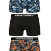 Urban Classics Herren 3-er Pack Boxer Shorts Blau Camo & Orange & Schwarz