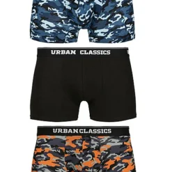 Urban Classics Herren 3-er Pack Boxer Shorts Blau Camo & Orange & Schwarz