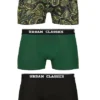 Urban Classics Herren 3-er Pack Boxer Shorts Dunkel Grün & Paisley & Schwarz