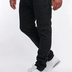 Eight2Nine Herren Skinny Fit Jeans Hose 5-Pockets Knopfleiste Schwarz Denim