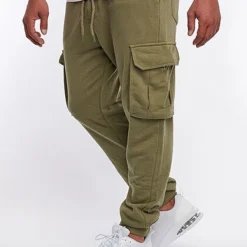 Eight2Nine Herren Cargo Sweat Hose 6-Pockets Tunnelzug & Rippblenden Ivy Oliv Grün